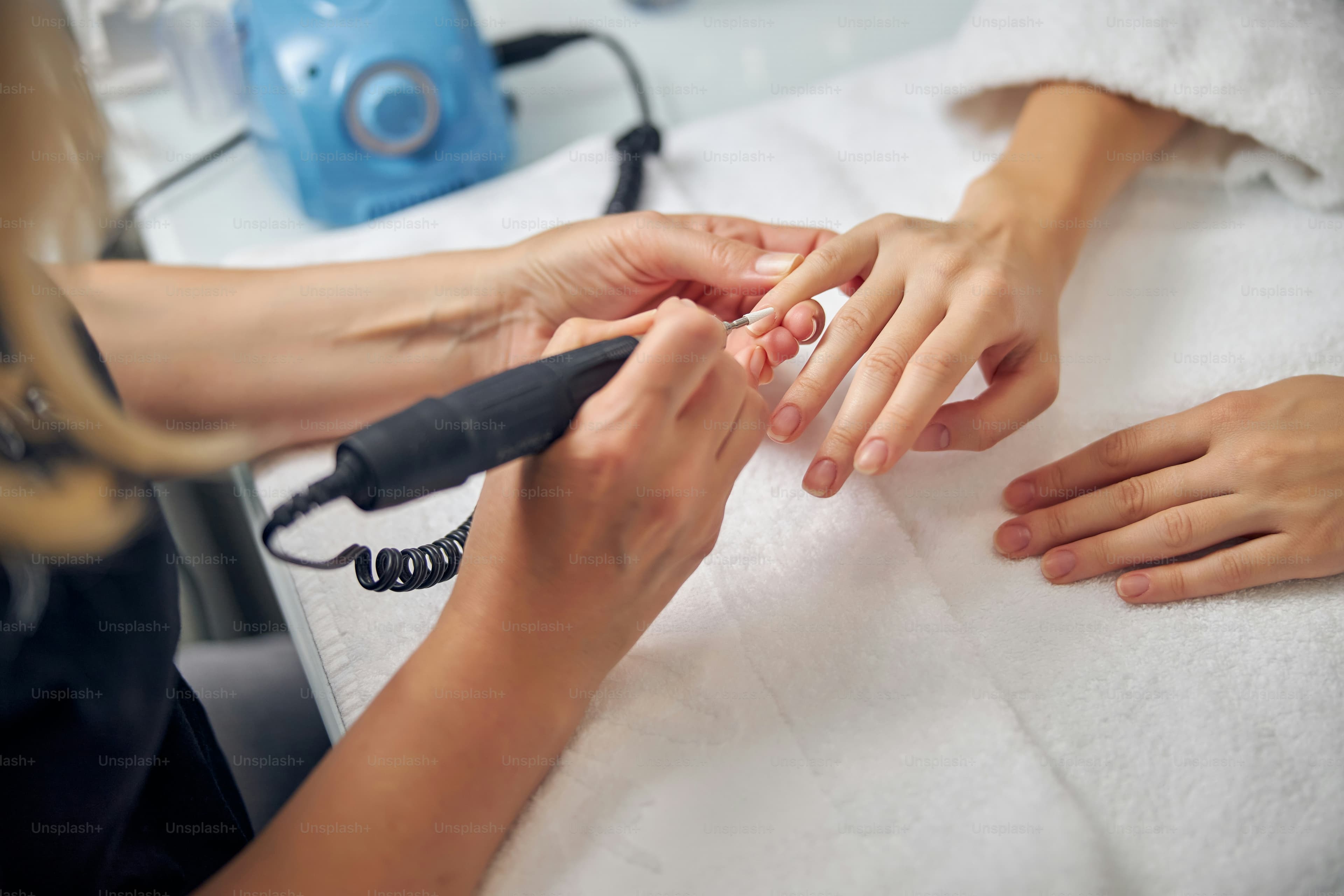 Cuticle work during a nail service